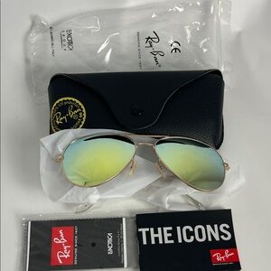 RAY-BAN RB3026, aviator sunglasses ,Gold Frame Yellow Lens